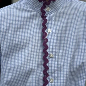 CHEMISE UPCYCLEE - ENSEMBLE CREATION - BLEU - CLARA