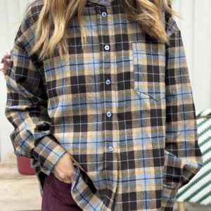 CHEMISE FEMME - ECOSSAIS BLEU - SUE ELLEN