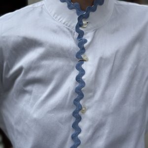 CHEMISE UPCYCLEE - ENSEMBLE CREATION - BLANCHE - CONSTANCE