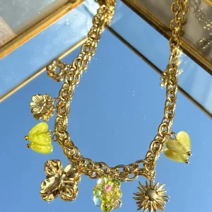COLLIER CHARMS JAUNE FLORA