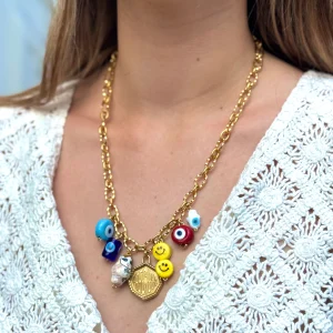 COLLIER MAMIE RENE CHARMS PRECIOUS ET PROTECTION