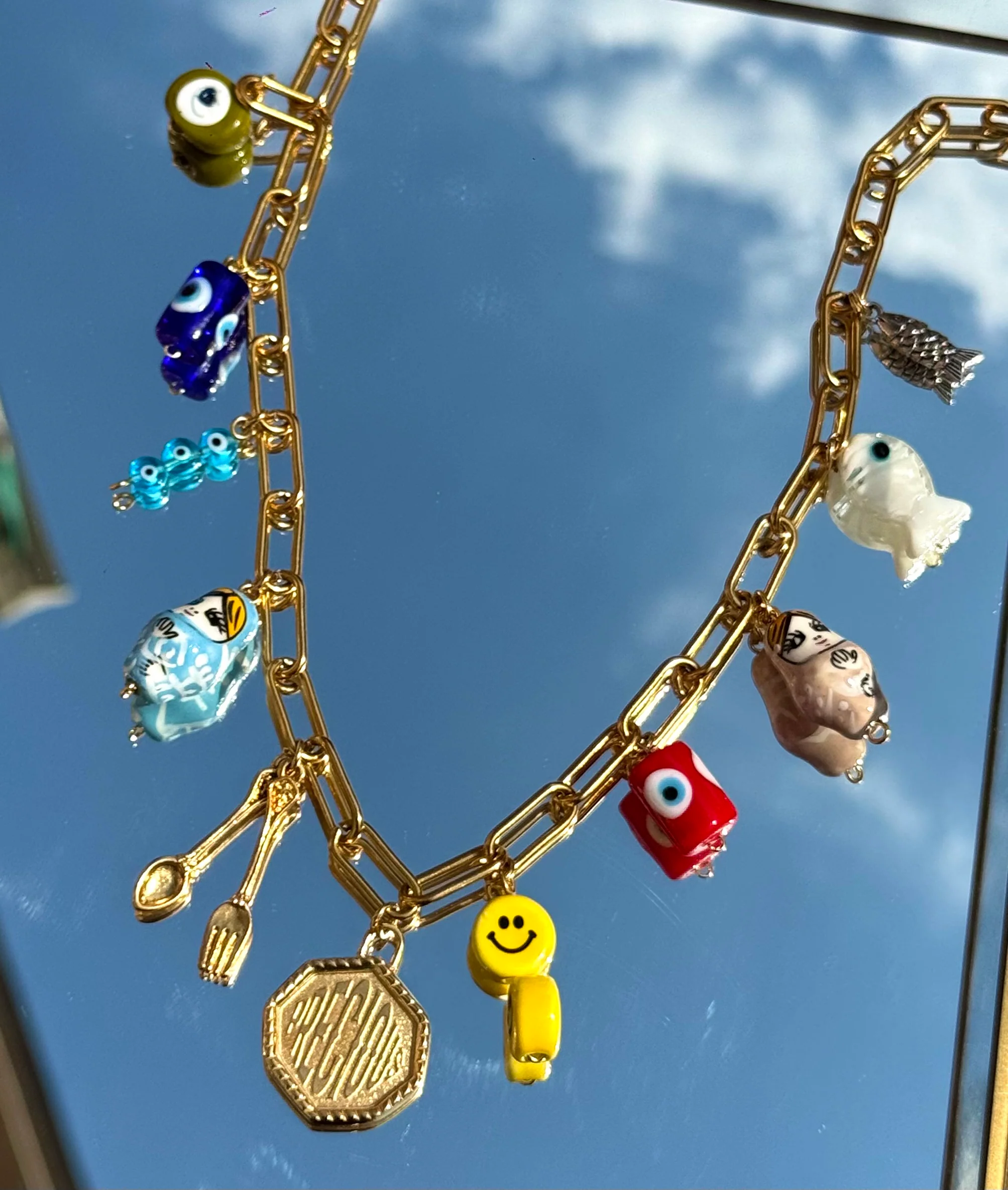 COLLIER MAMIE ESTHER 11 CHARMS PRECIOUS PROSPERITE ET ABONDANCE – Image 2