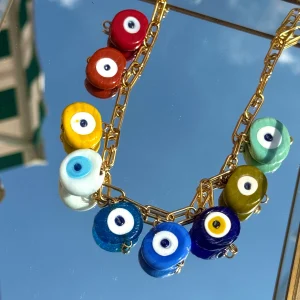 COLLIER MAMIE ESTHER CHARMS OEIL GREC