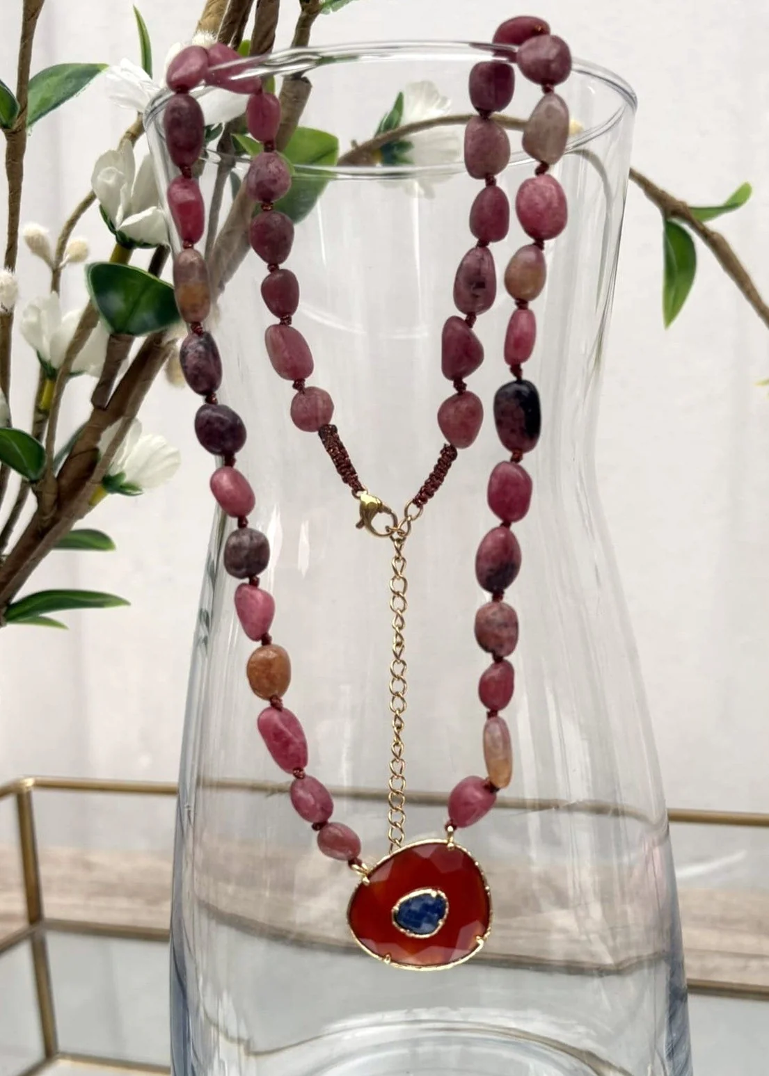 COLLIER PERLES NATURELLES -ROSE - DORIAN – Image 3