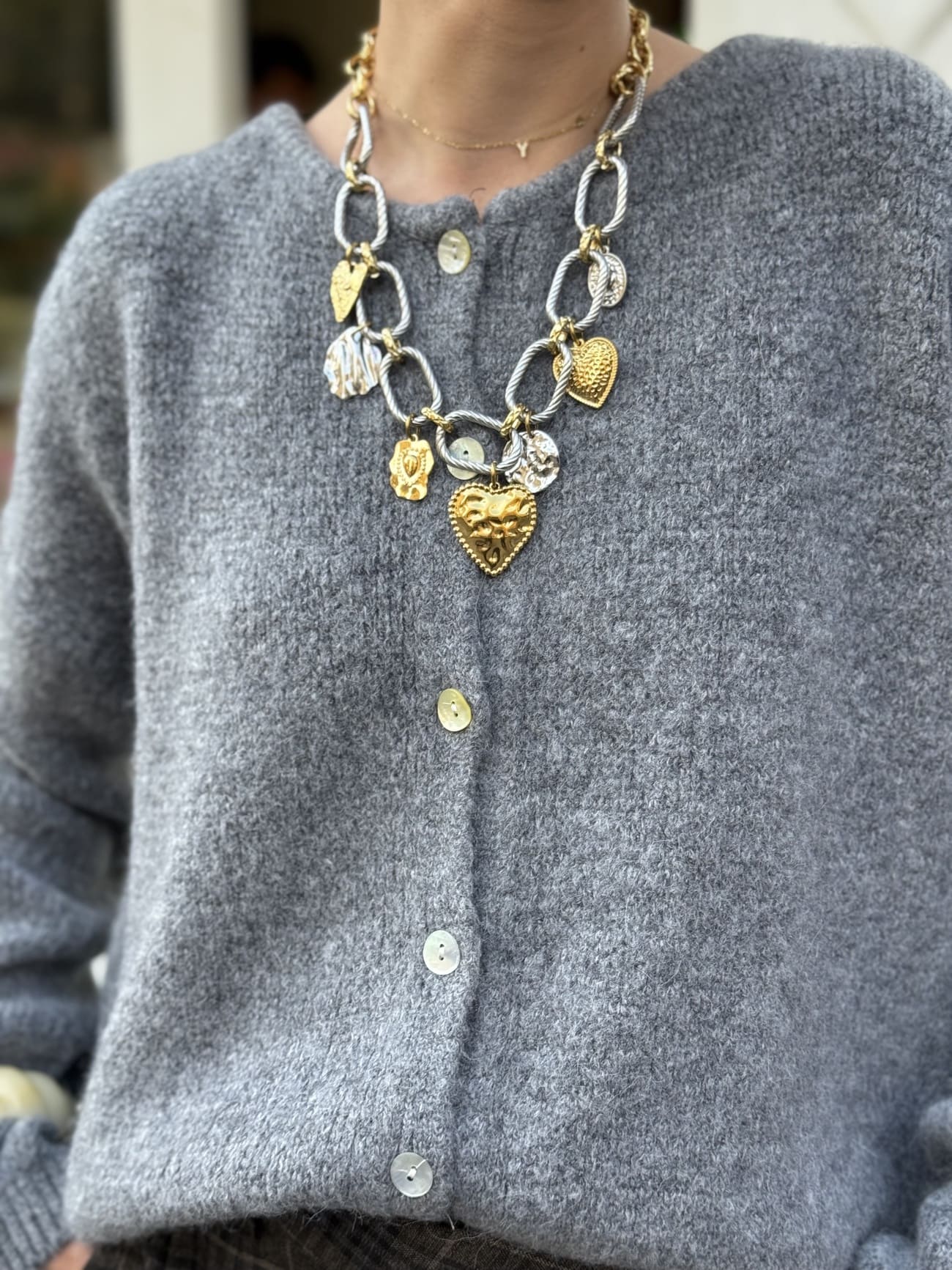 GILET AVEC ALPAGA - GRIS - CHARLOTTE – Image 2