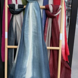 ETOLE EN CACHEMIRE TIE & DYE - BLEU JEAN -SHALIMAR