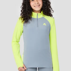 Girls Dash 1/4 Zip - Cadet Grey/Citrus