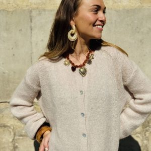 GILET AVEC MOHAIR - BEIGE - SERGE