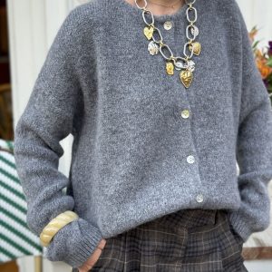 GILET AVEC ALPAGA - GRIS - CHARLOTTE