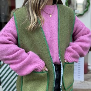 GILET LAINE VERT