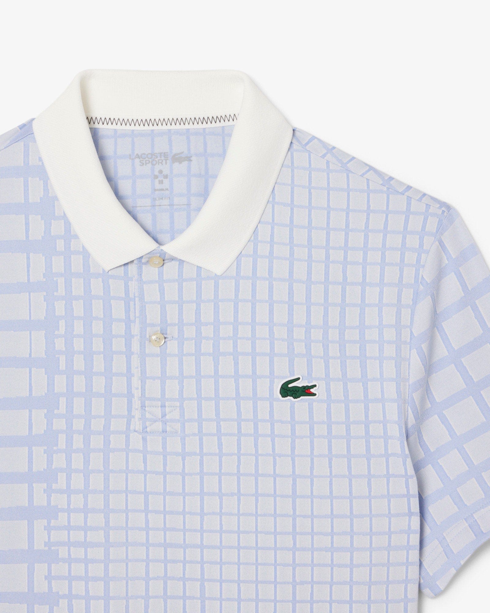 POLO LACOSTE X DANIIL MEDVEDEV CARREAUX BLANC/BLEU – Image 3