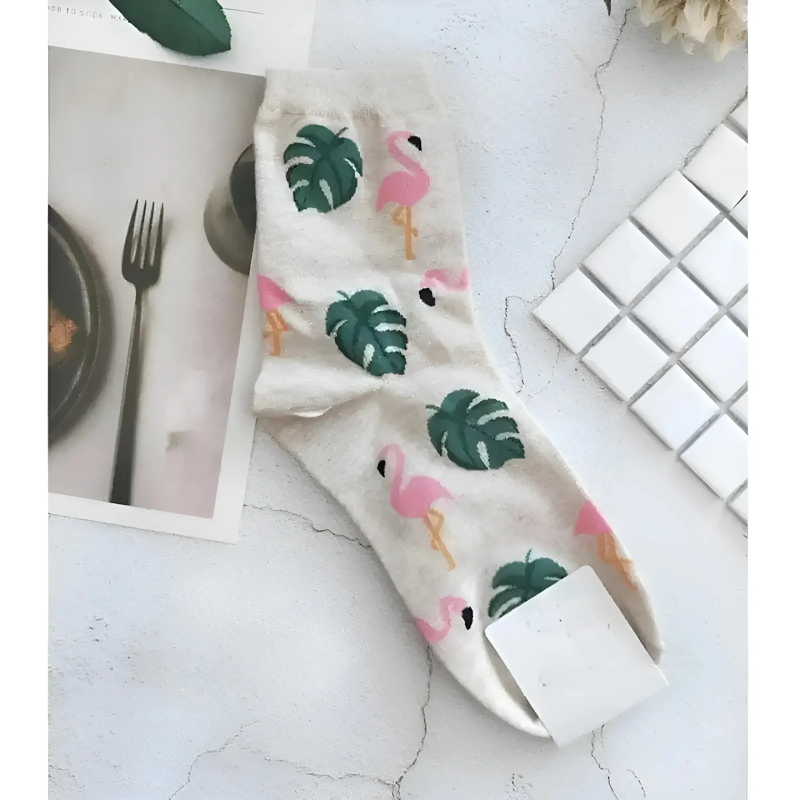 Chaussettes longues avec des imprimés colorés – Image 5