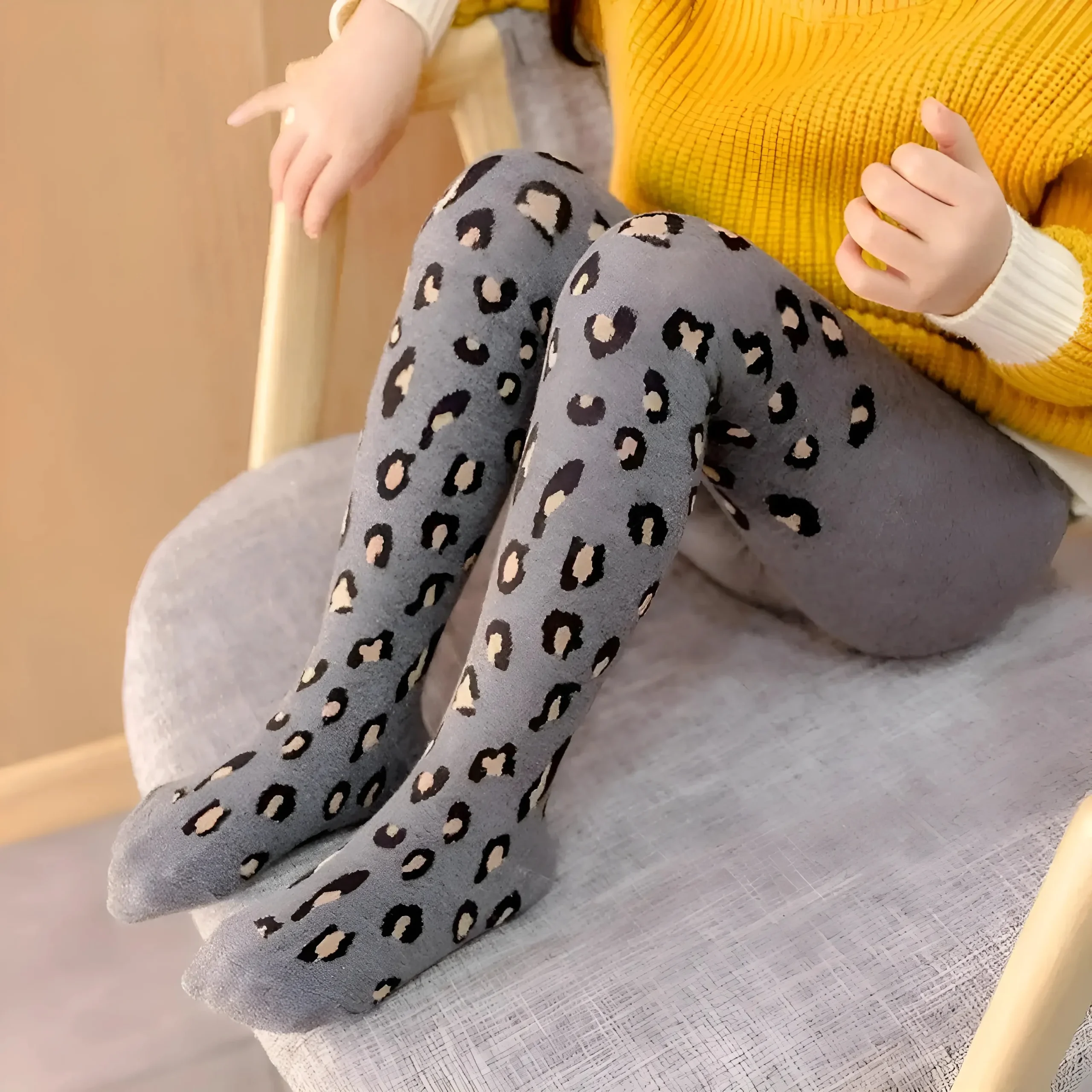 Collants à imprimé léopard pour enfants – Image 4