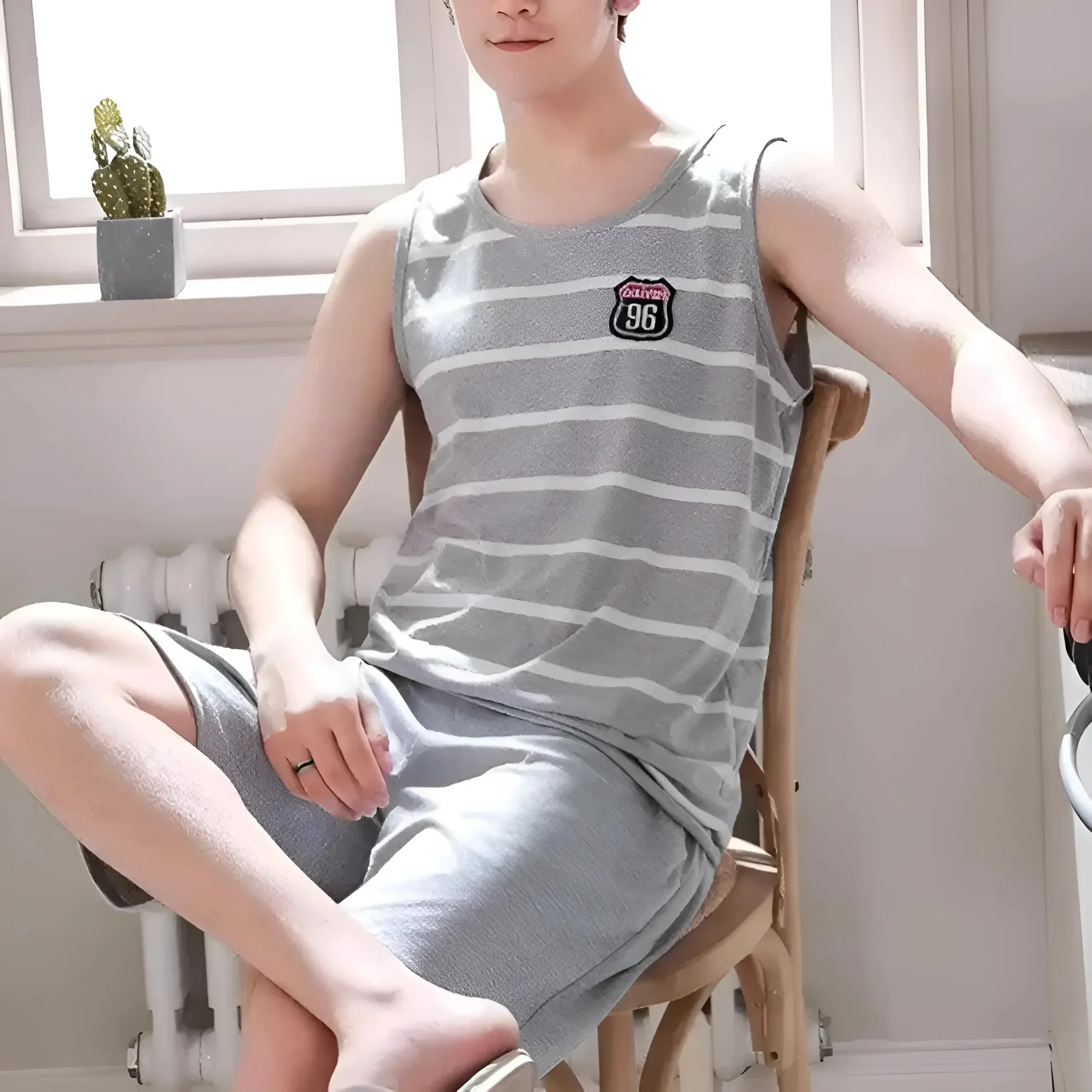 Ensemble de pyjama sans manches pour hommes