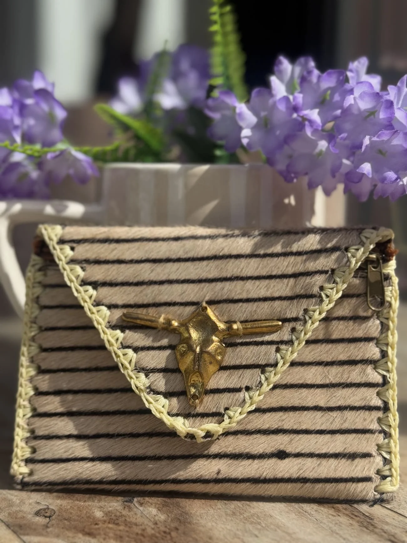 PORTE-MONNAIE FOLK - TAUPE - ELVIS – Image 2