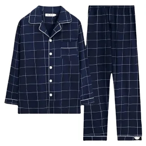 Ensemble de pyjama long pour hommes avec boutons
