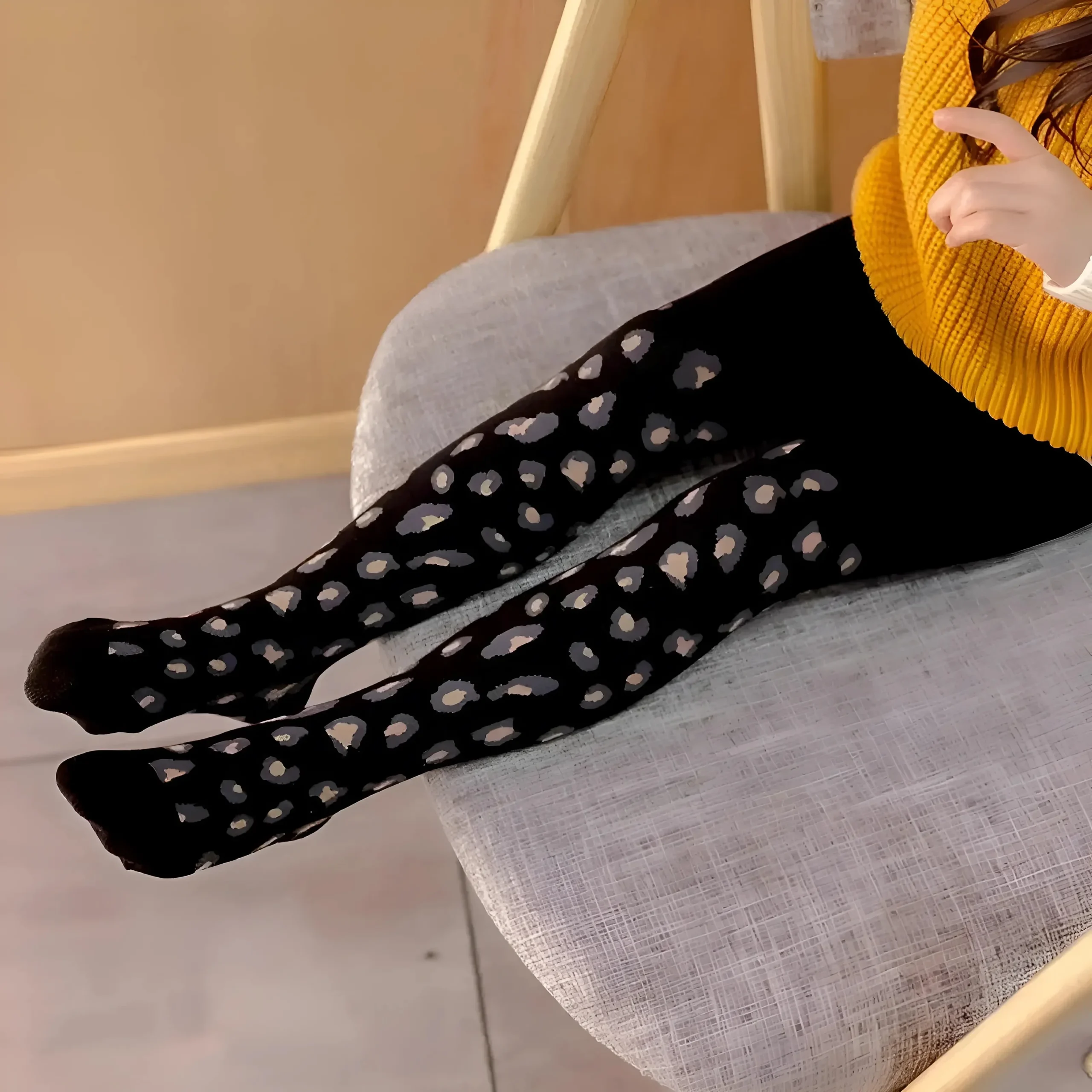 Collants à imprimé léopard pour enfants – Image 3