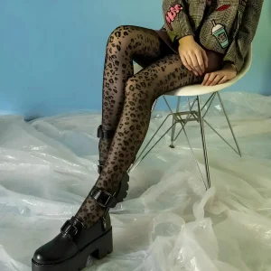 Collants à imprimé léopard pour femmes