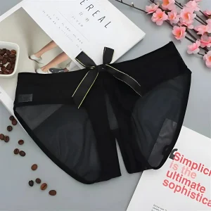 Culotte en dentelle avec nœud et détail découpé