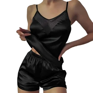 Pyjamas pour femmes avec bustier en mesh