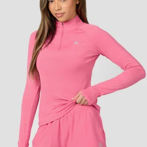 Breathe 1/4 Zip - Peony Pink