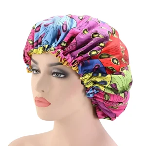 Bonnet de sommeil en satin avec motifs