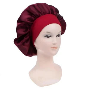 Bonnet de sommeil en satin avec bande élastique