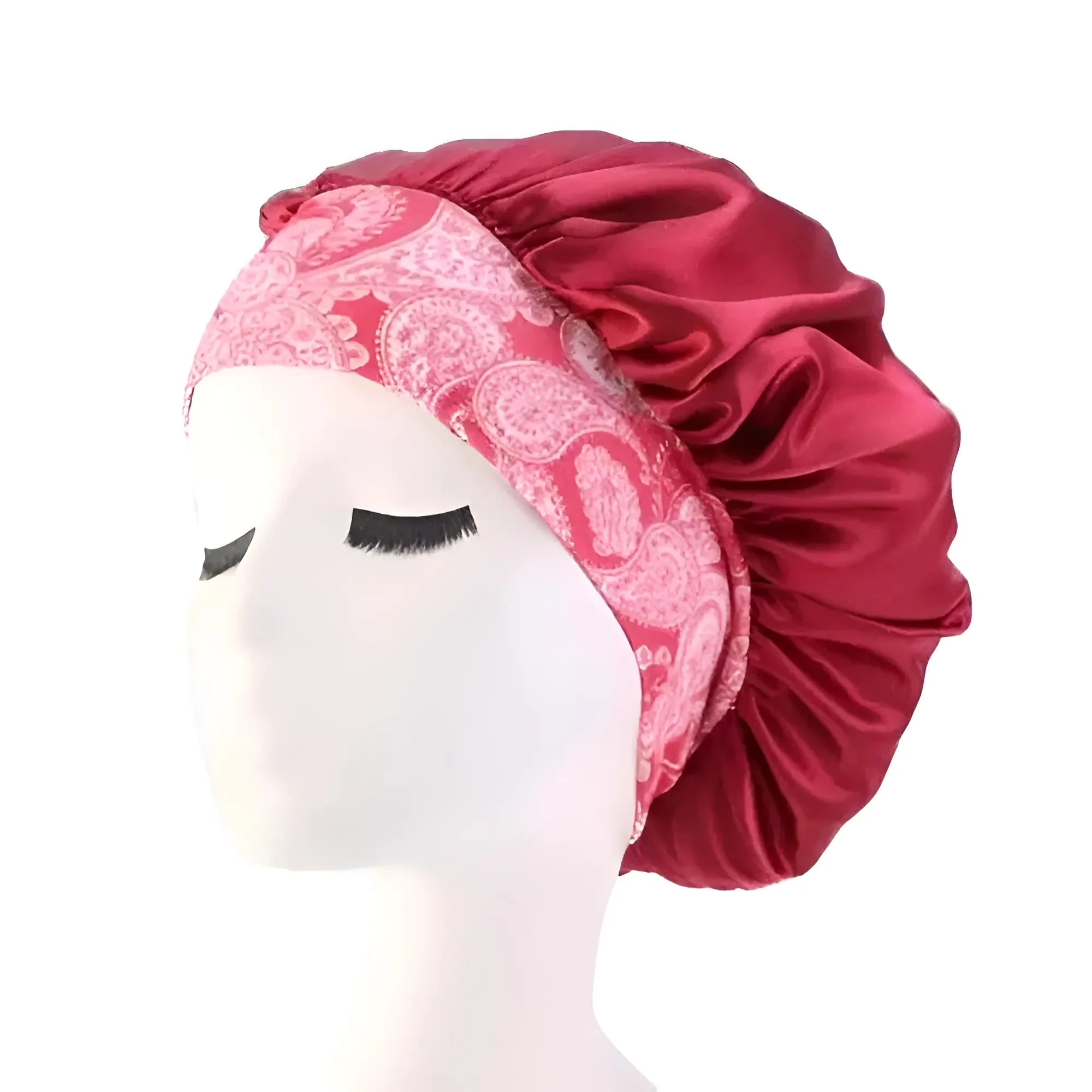 Bonnet de sommeil en satin avec large bande élastique – Image 4