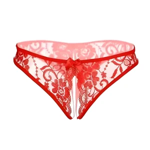 Culotte en dentelle avec découpe et détail de nœud