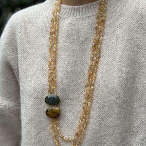 SAUTOIR PIERRE NATURELLE - JAUNE - ALBAN