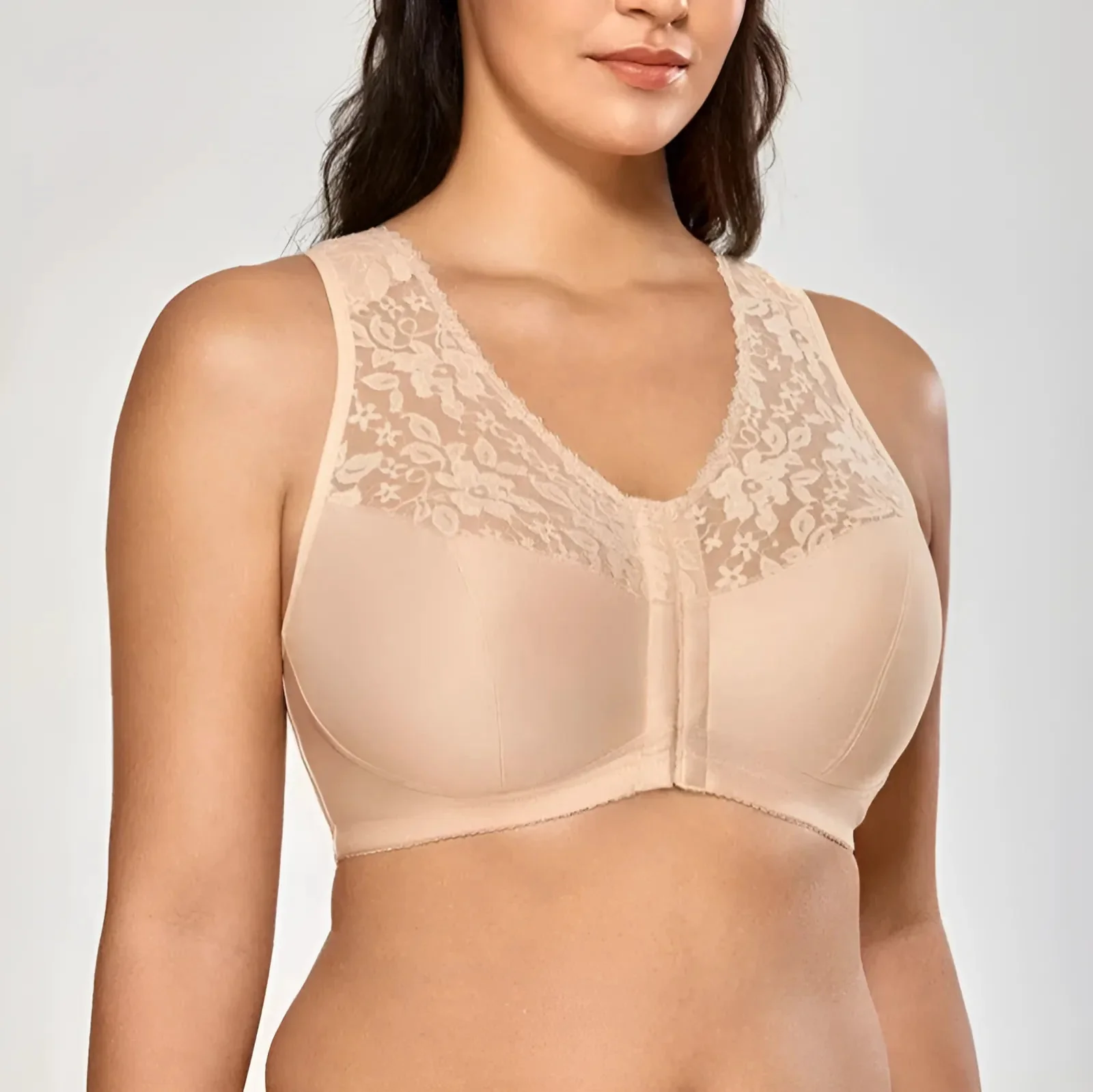 Soutien-gorge à lacets à fermeture avant en grandes tailles – Image 2
