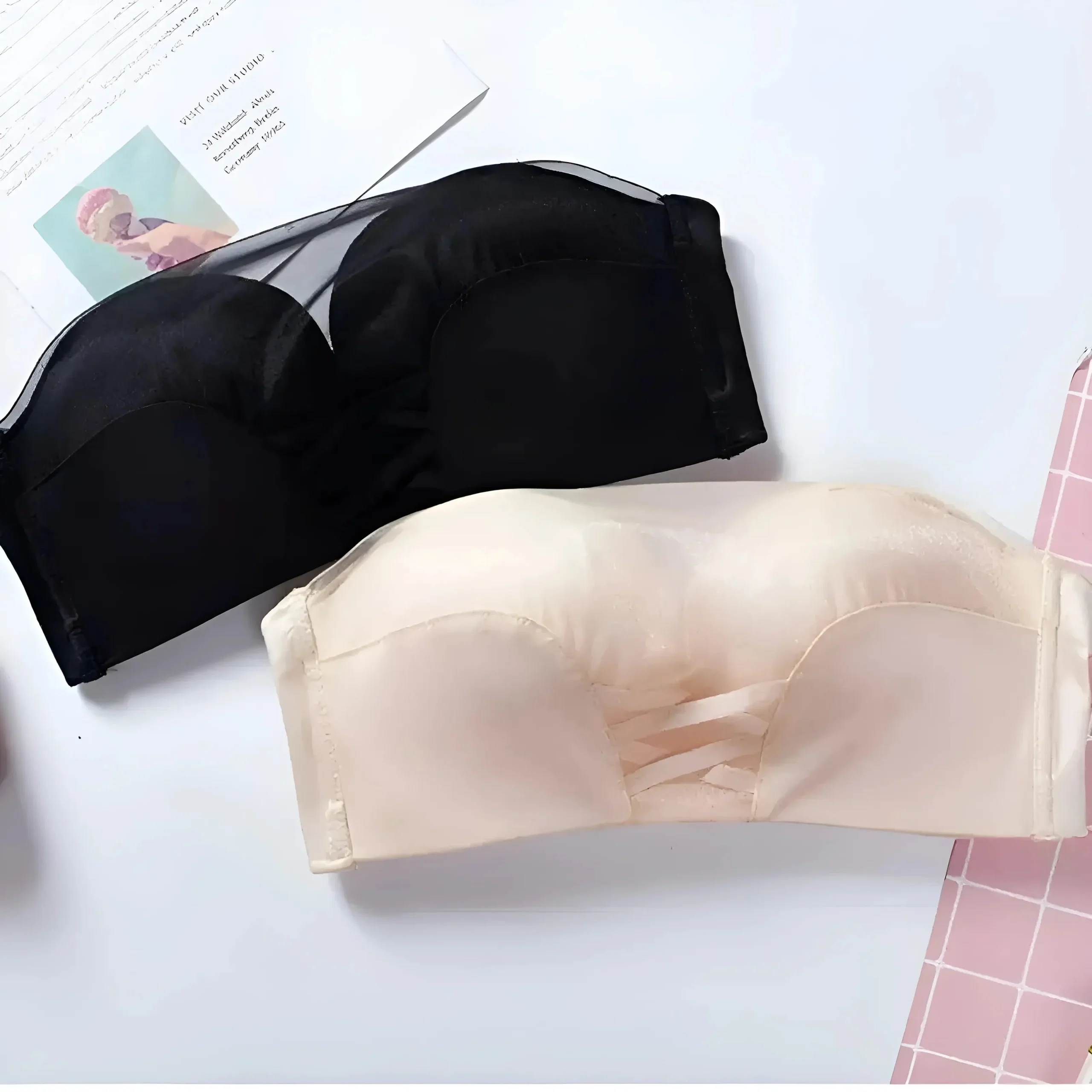 Soutien-gorge Bardot avec détails en mesh