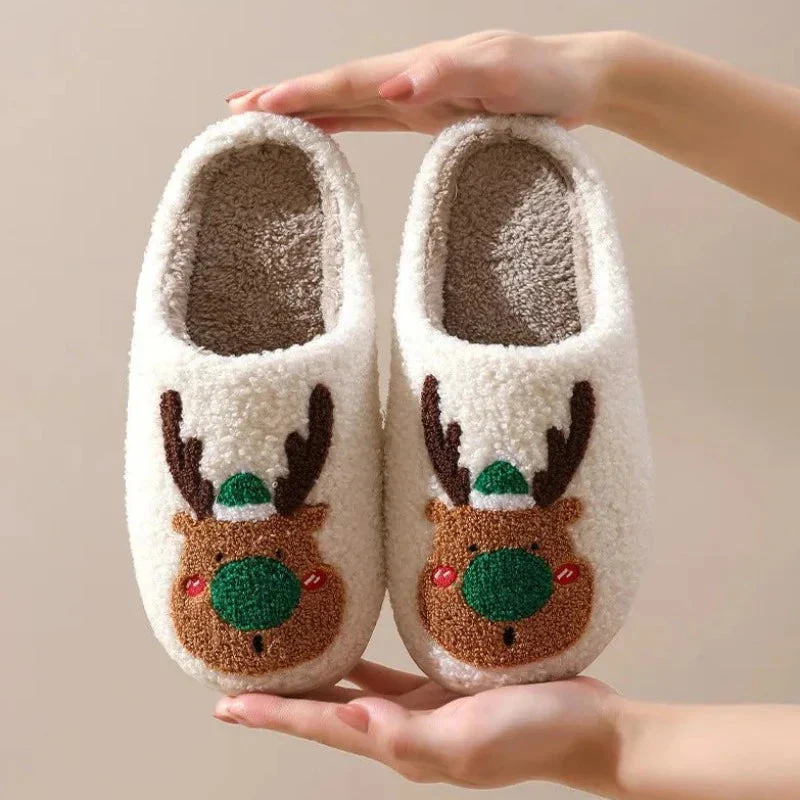 Chaussons moelleux de Noël avec motif de renne – Image 7
