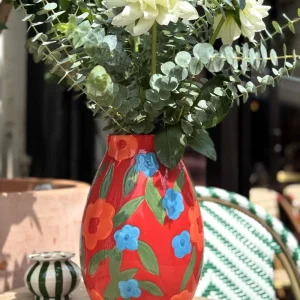 VASE ROUGE DOLOMITE FLORES