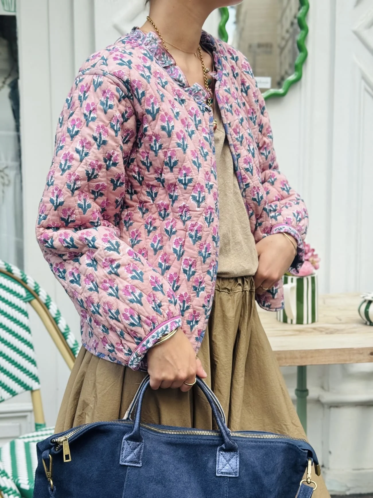 VESTE MATLASSEE ROSE ET LILA – Image 2