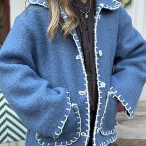 VESTE EN LAINE BLEUE