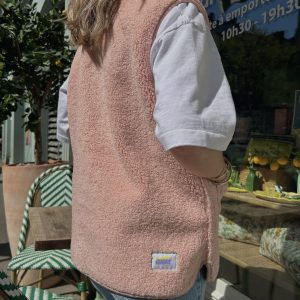 VESTE SANS MANCHE  MOUTON - ROSE