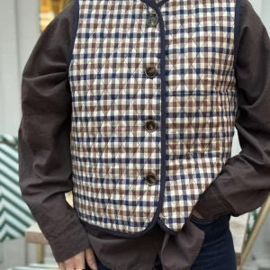 VESTE VICHY SANS MANCHE