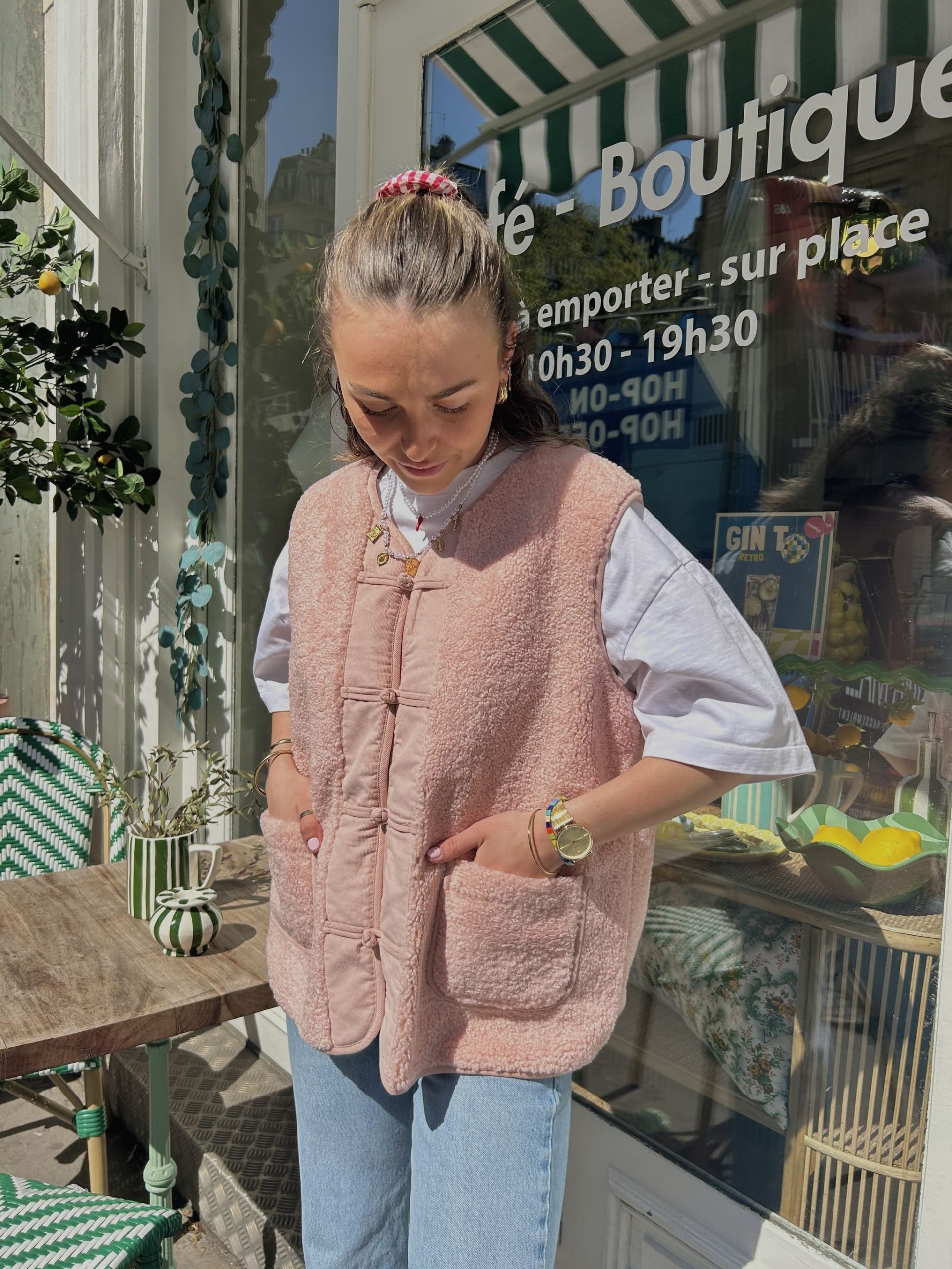 VESTE SANS MANCHE MOUTON - ROSE – Image 2