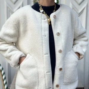 VESTE FEMME SHERPA - ECRU - ARNIA