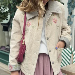 VESTE EN VELOURS COTELEE - JOHANNA