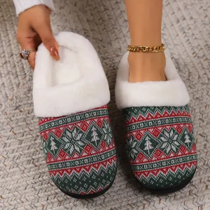 Chaussons moelleux à motif de Noël