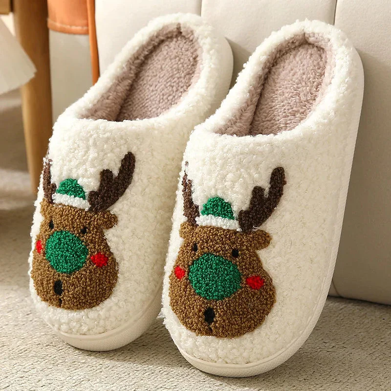 Chaussons moelleux de Noël avec motif de renne – Image 5